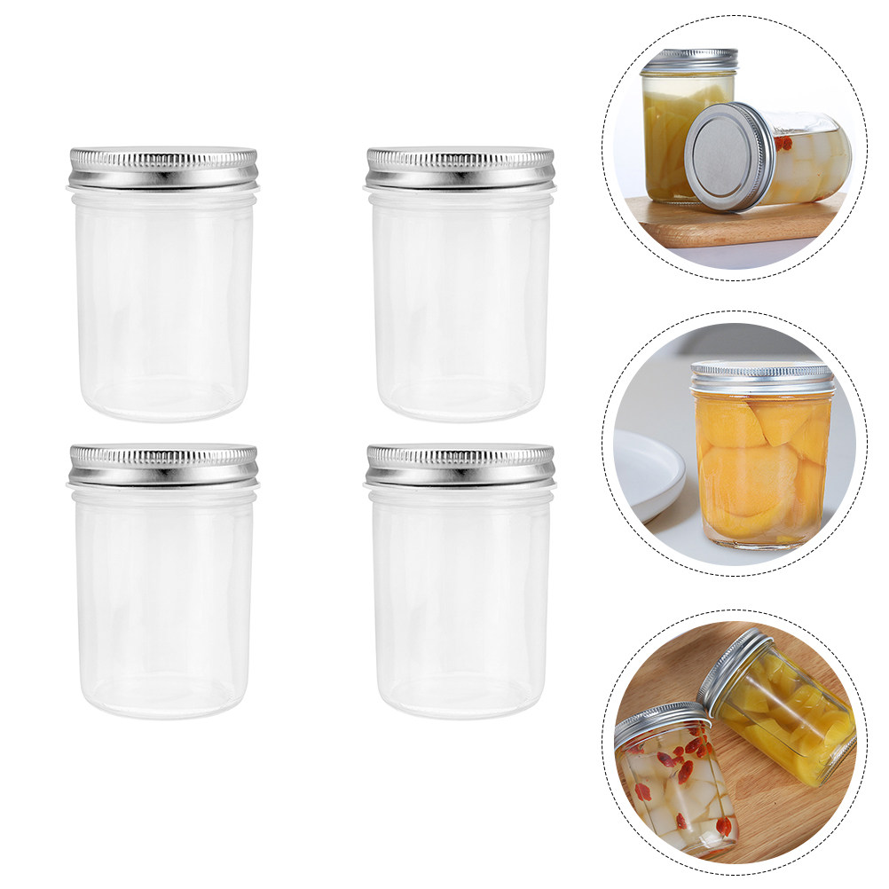 Food Storage Containers - 4 bocaux en verre pour confitures,